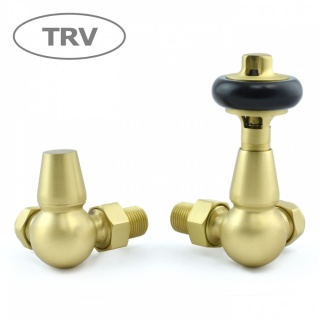 Windsor Traditional Thermostatic Radiator Valve - Brushed Brass (Corner TRV)