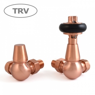 Windsor Traditional Thermostatic Radiator Valve - Brushed Copper (Corner TRV)