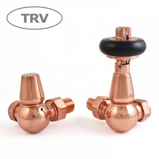 Windsor Traditional Thermostatic Radiator Valve - Polished Copper (Corner TRV)