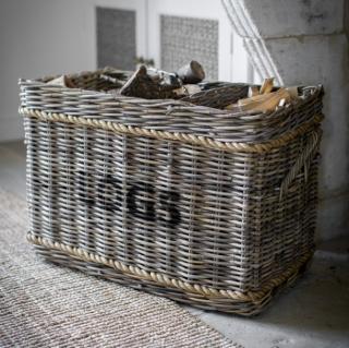 Log Basket with Rope