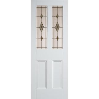 Malton Glazed & Smoked Panel Primed Internal Door