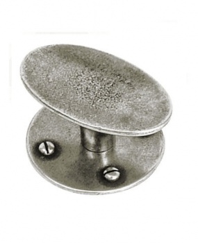Ton Genuine Pewter Cabinet Knob, Pewter Cabinet Knob With Backplate