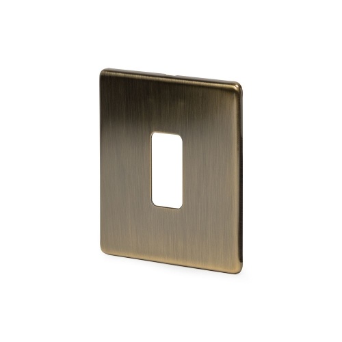 Aged Brass 1 Gang Grid Plate