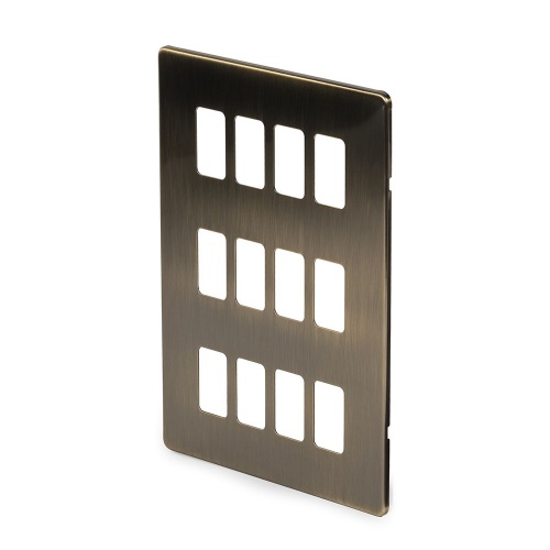 Aged Brass 12 Gang Grid Plate