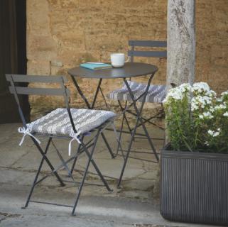 Round Bistro Set Table & 2 Chairs in Carbon