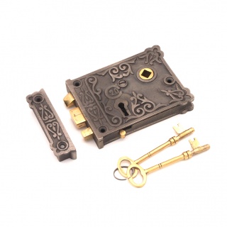 Floral Rim Lock - Pewter