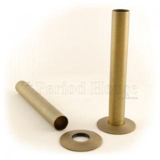 Cast Iron Radiator Pipe Shrouds - Burnished Brass