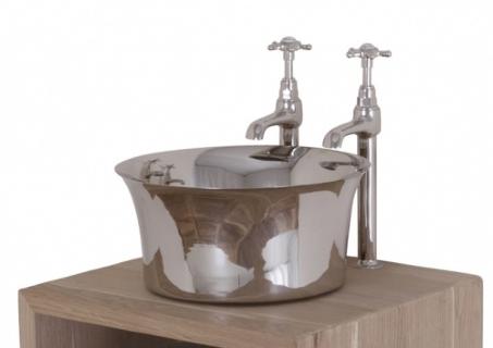 Nickel Freestanding Tub Basin - Nickel Interior