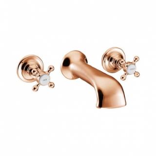 3 Hole Wall Mounted Bath Filler - Copper