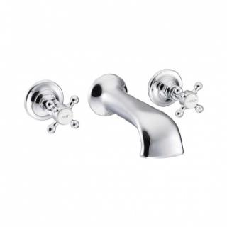 3 Hole Wall Mounted Bath Filler - Chrome