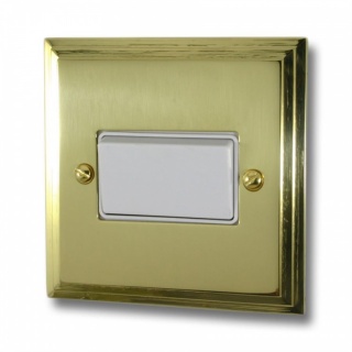 Victorian Polished Brass Fan Isolator Switch (White Insert/White Switch)
