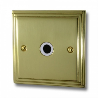 Victorian Polished Brass Flex Outlet (White Insert)