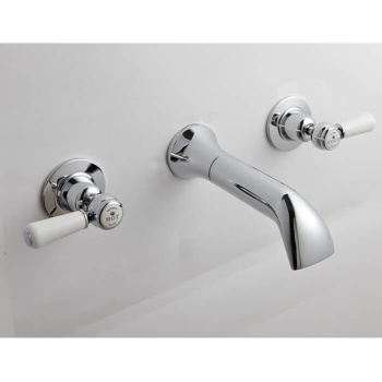 BC Designs Victrion Lever 3 Hole Wall Mounted Bath Filler