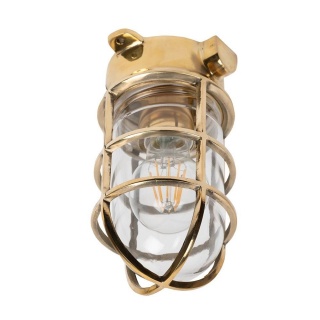 Kemp Polished Brass Grid IP65 Ceiling Light - The Outdoor & Bathroom Collection