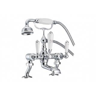 Bath Mixer Taps With Cranked Legs - Chrome