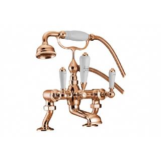 Bath Mixer Taps With Cranked Legs - Copper