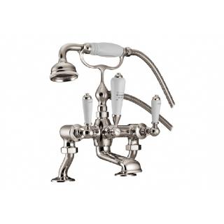 Bath Mixer Taps With Cranked Legs - Nickel