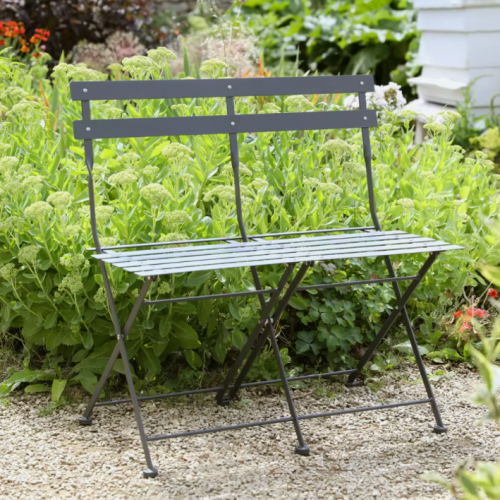 Folding Bistro Bench in Carbon