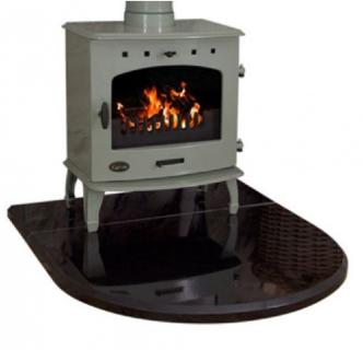 Black Granite Curved Stove Hearth