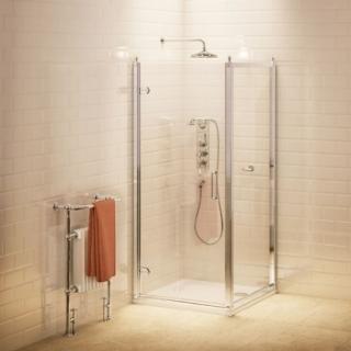 Burlington Bathrooms - Traditional Hinged Shower Door & Side Panel