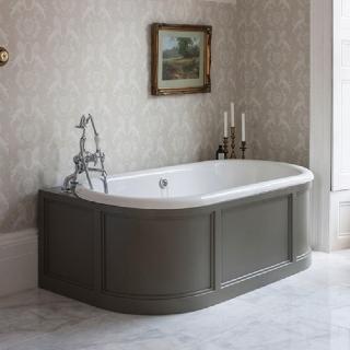 London Back To Wall Bath with Curved Surround
