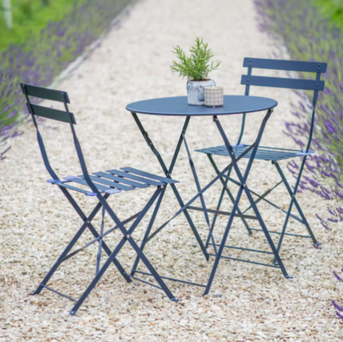 Round Bistro Set Table & 2 Chairs in Ink