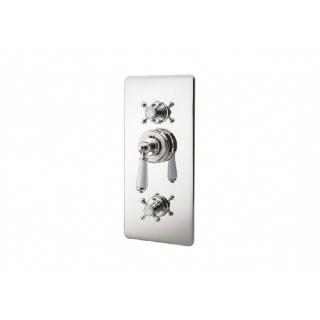 Concealed Thermostatic Valve With Integral flow Valves Chrome
