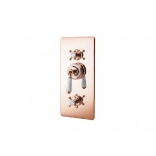 Concealed Thermostatic Valve With Integral Flow Valves Copper