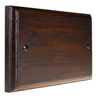 Classic Wood Double Blank Plate in Dark Oak