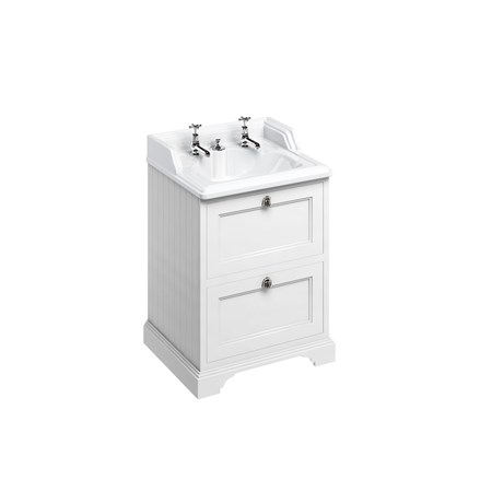 Freestanding 65 Unit with 2 drawers and Classic Invisible Overflow Basin