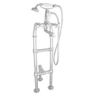 Freestanding Bath Mixer Taps With Large Tap Stand & Support Chrome