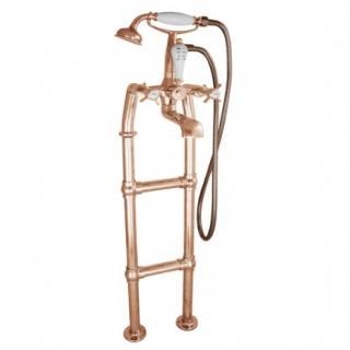 Freestanding Bath Mixer Taps With Large Tap Stand Copper
