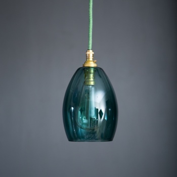 Bertie Small Teal Glass Pendant Light