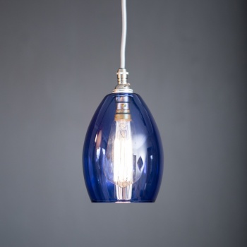 Bertie Small Blue Glass Pendant Light