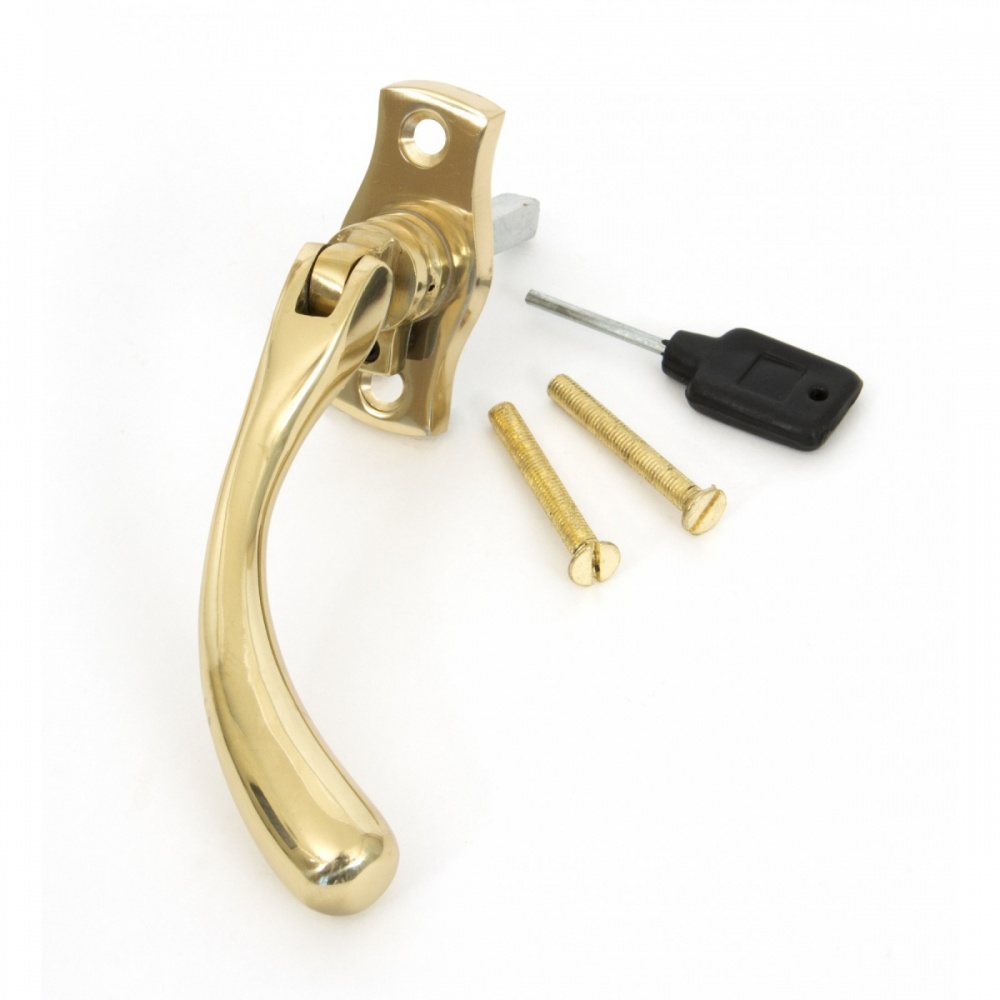 Polished Brass Peardrop Espagnolette - Right Hand