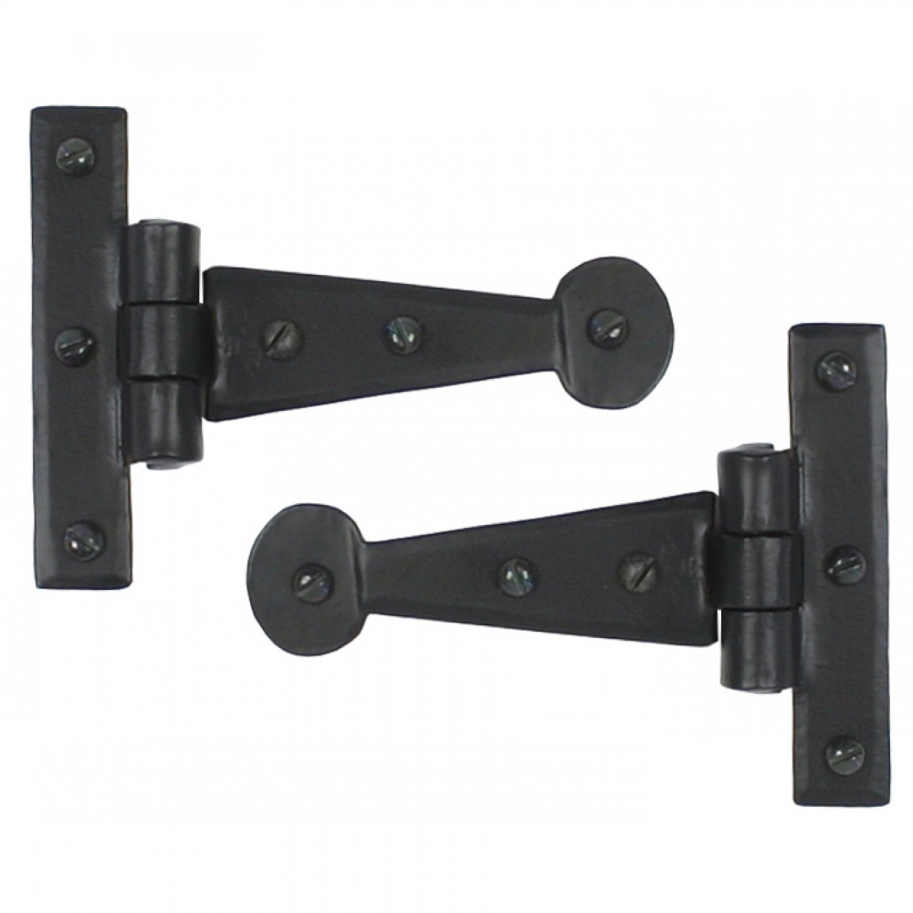 Black 4" T Hinge (Pair)