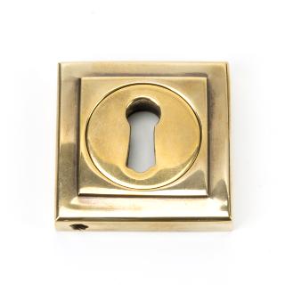 Aged Brass Round Escutcheon (Square)