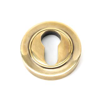Aged Brass Round Euro Escutcheon (Plain)