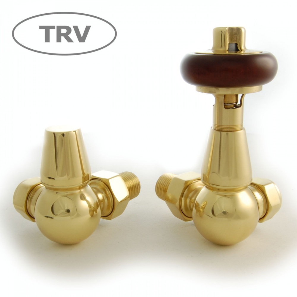 Windsor Traditional Thermostatic Radiator Valve - Brass (Corner TRV)