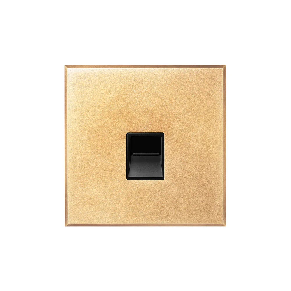 Natural Brass 1 Gang BT Master Telephone Socket with Black Insert - The ...