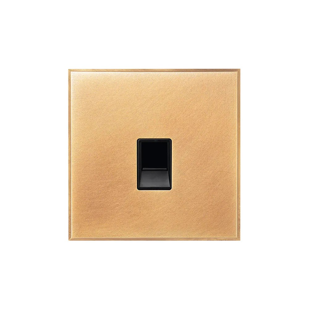 Natural Brass 1 Gang CAT5/CAT6 RJ45 Ethernet Data Socket with Black ...