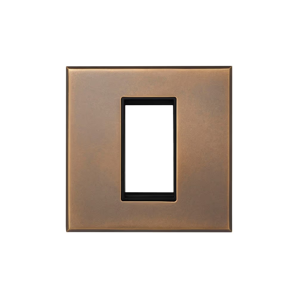 Euro Plate Module Insert Aged Brass 1 x25mm EM Euro Module Wall Plate with Black Insert - The ...