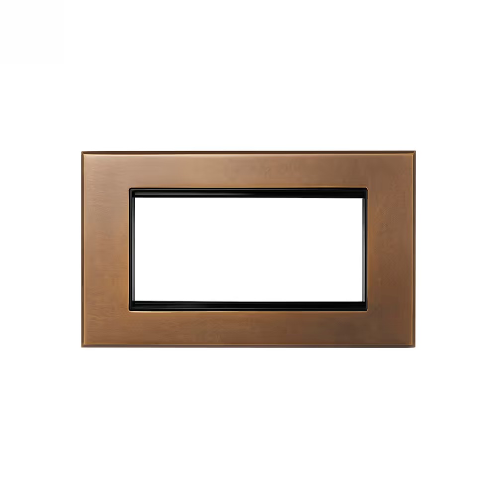 Euro Plate Module Insert Aged Brass 4 x25mm EM Euro Module Wall Plate with Black Insert - The ...