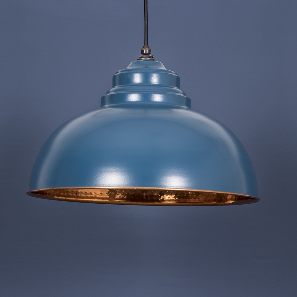 Blue and copper pendant light deals