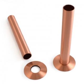 Cast Iron Radiator Pipe Shrouds - Brushed Copper