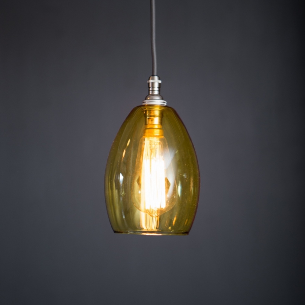 Bertie Small Yellow Glass Pendant Light