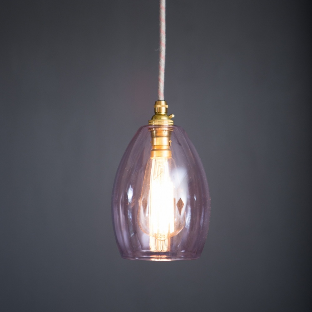 Bertie Small Pink Glass Pendant Light