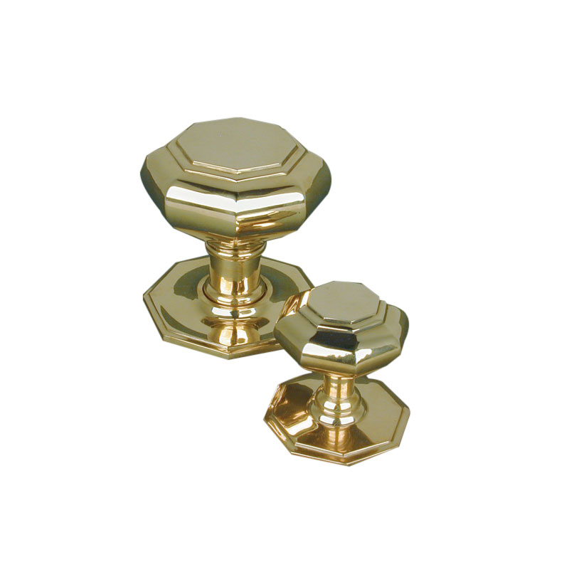 Large Octagonal Door Pull - Brass