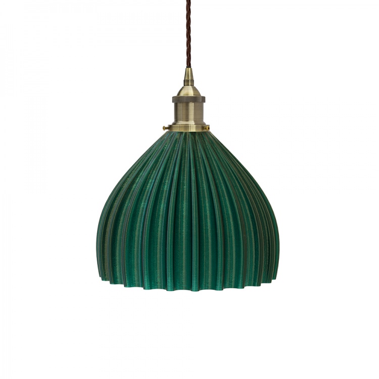 Large Scallop Shell Emerald Green Pendant Light