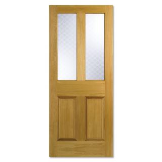 Traditional Oak Internal Doors - Parlour Glazed Victorian Etched
